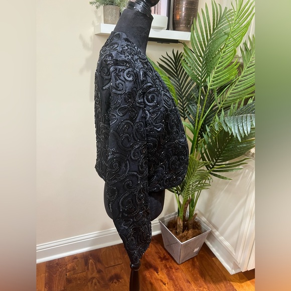 Express Beaded Black Crop Jacket Blazer Large - Picture 6 of 10